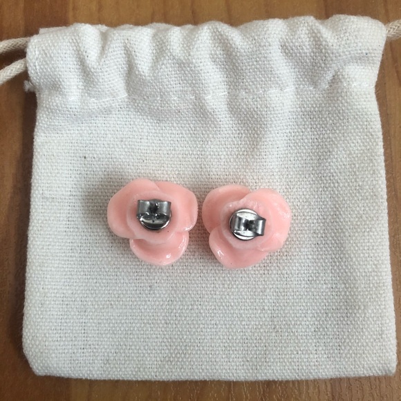 Acrylic Flower Stud Earrings - Picture 2 of 3